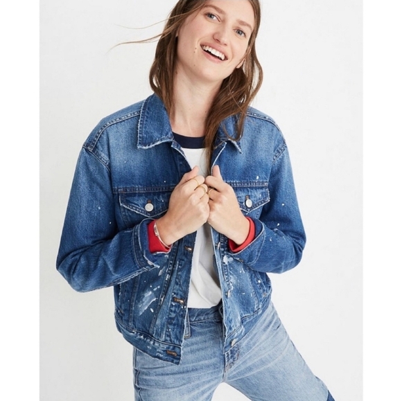 Madewell Boxy Crop jean jacket - Picture 1 of 16